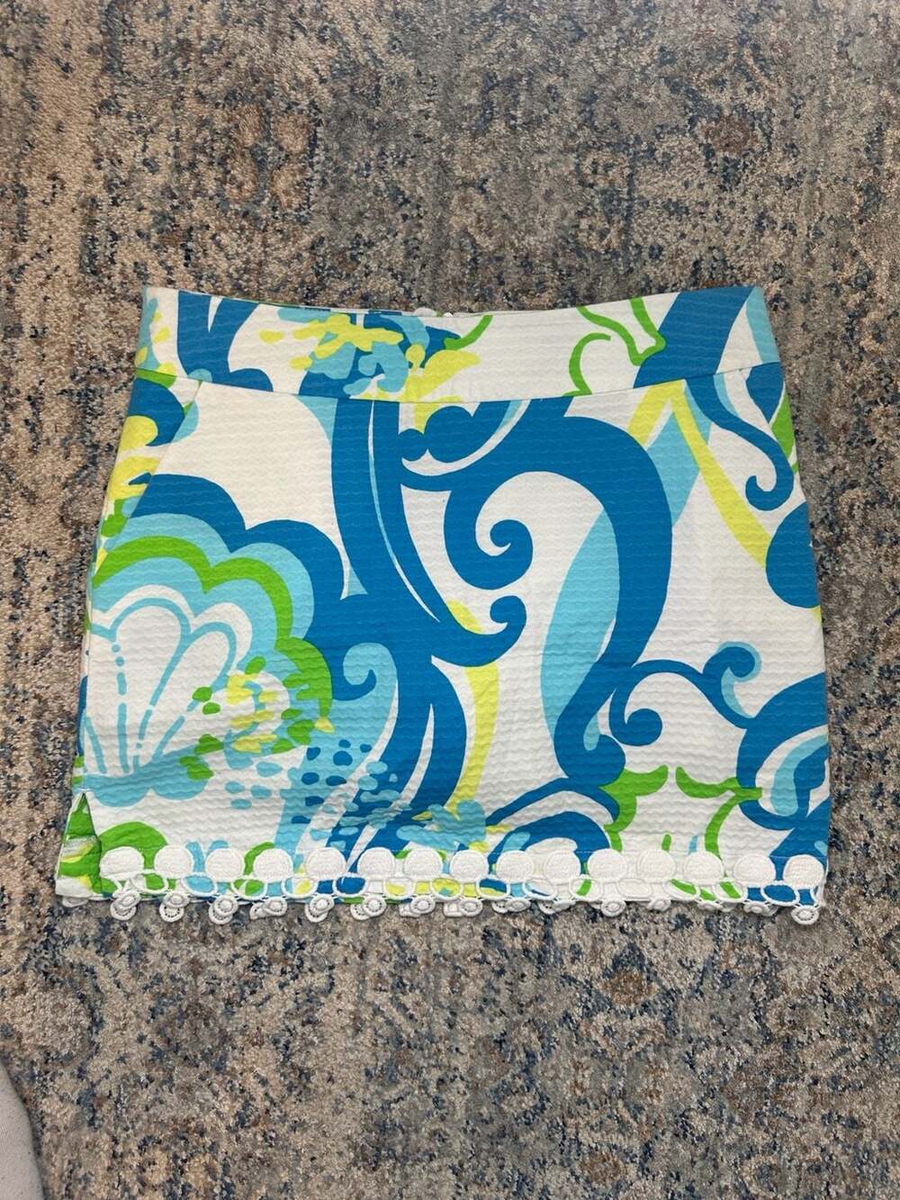 Lilly Pulitzer Marigold Lace Skort Crystal Coast Blue Green Print